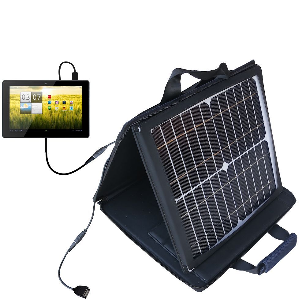 Gomadic SunVolt High Output Portable Solar Power Station designed for the Kocaso M1070 - Can charge multiple devices with outlet speeds