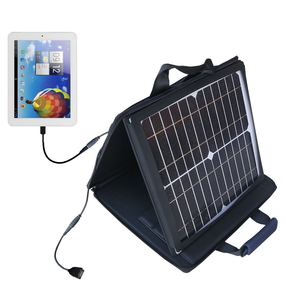 SunVolt Solar Charger compatible with the Kocaso SX9700 / SX9722 / SX9701 and one other device - charge from sun at wall outlet-like speed
