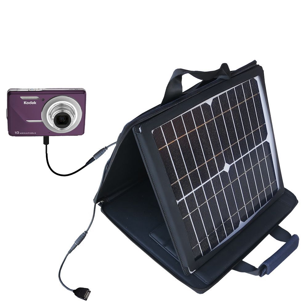 SunVolt Solar Charger compatible with the Kodak EasyShare M420 and one other device - charge from sun at wall outlet-like speed