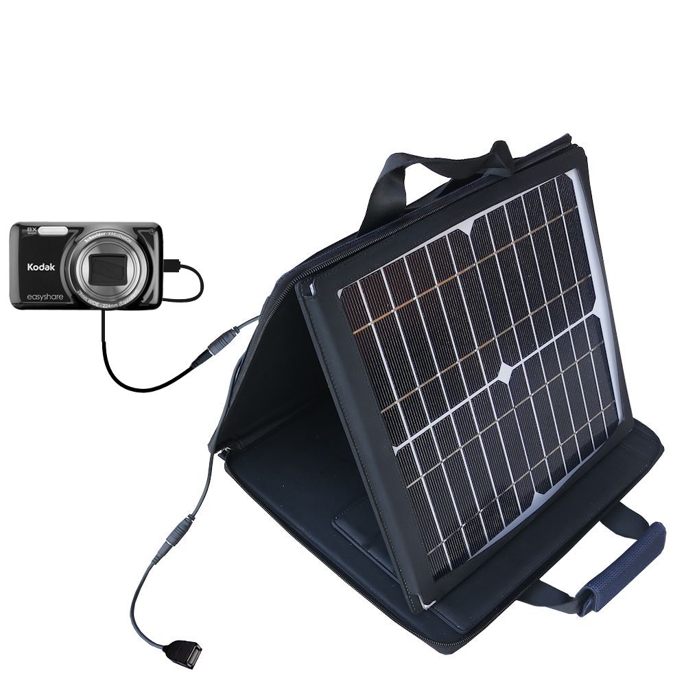 SunVolt Solar Charger compatible with the Kodak EasyShare M583 and one other device - charge from sun at wall outlet-like speed