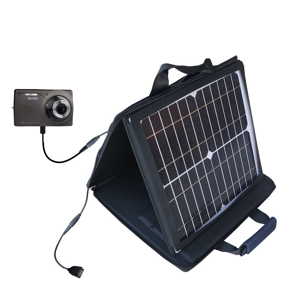SunVolt Solar Charger compatible with the Kodak M1033 and one other device - charge from sun at wall outlet-like speed