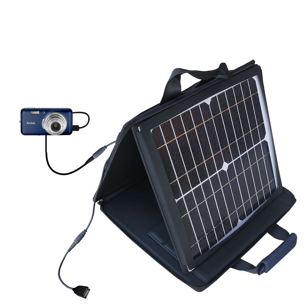 SunVolt Solar Charger compatible with the Kodak V1003 and one other device - charge from sun at wall outlet-like speed