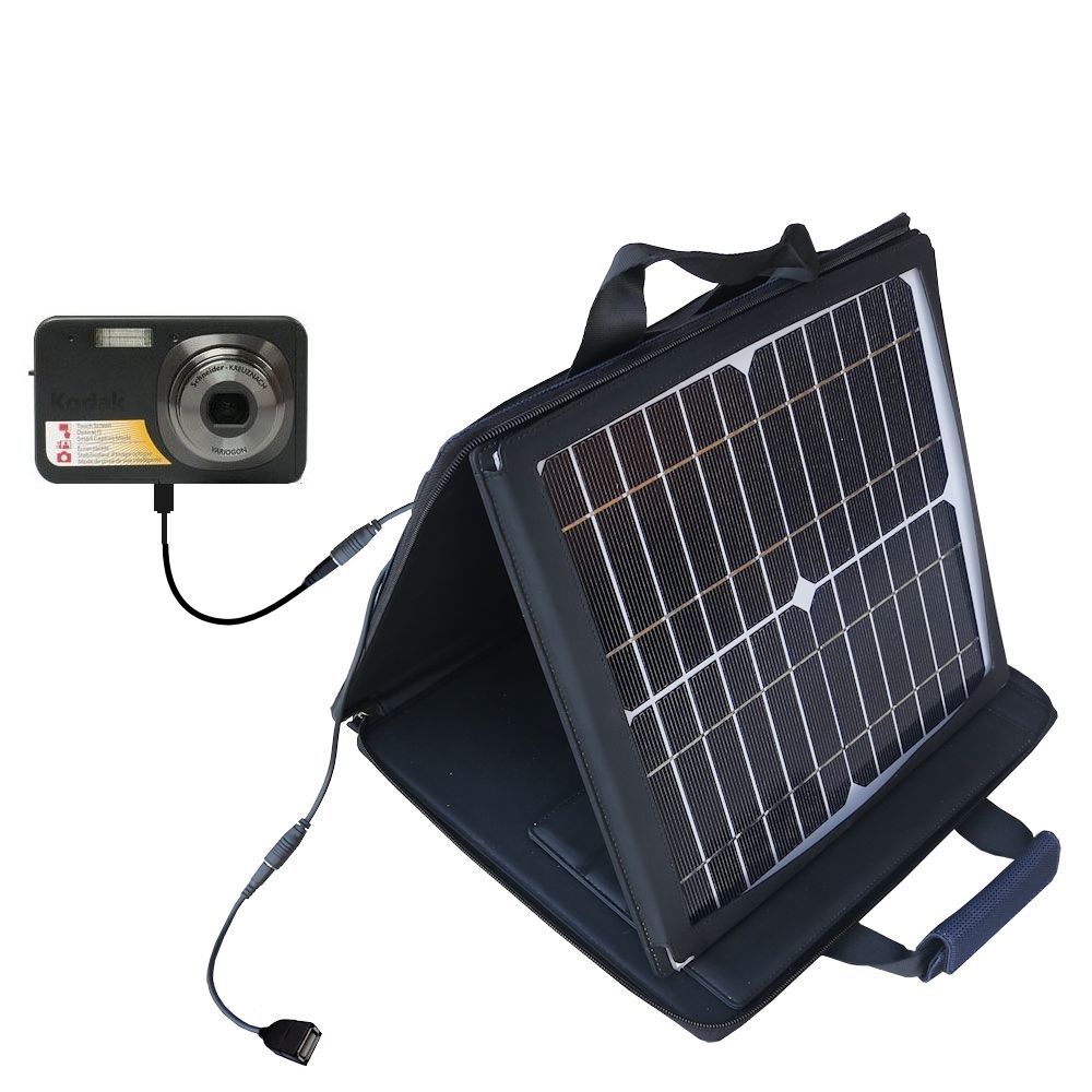 SunVolt Solar Charger compatible with the Kodak V1073 and one other device - charge from sun at wall outlet-like speed