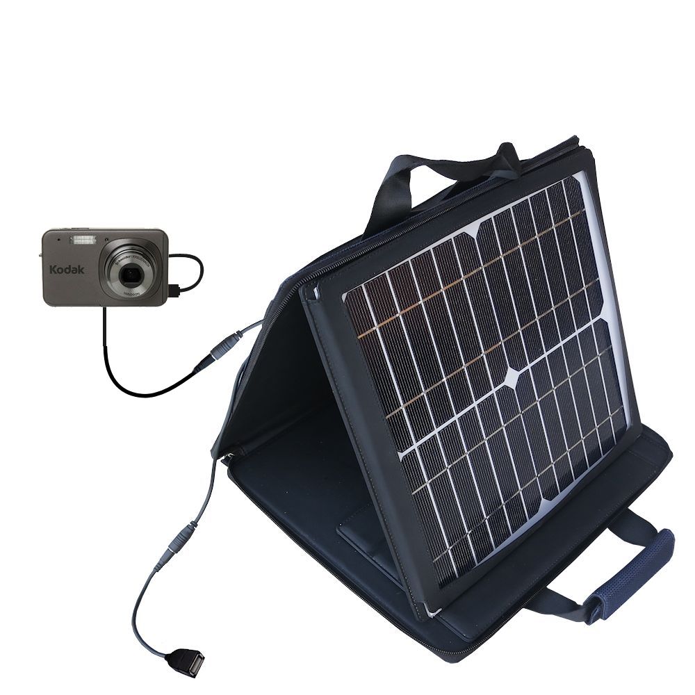 SunVolt Solar Charger compatible with the Kodak V1273 and one other device - charge from sun at wall outlet-like speed