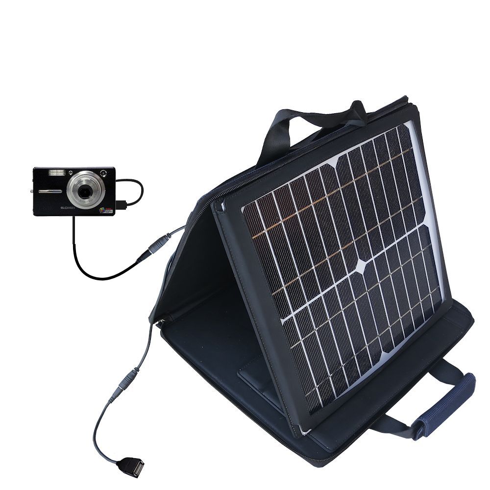 SunVolt Solar Charger compatible with the Kodak V550 and one other device - charge from sun at wall outlet-like speed