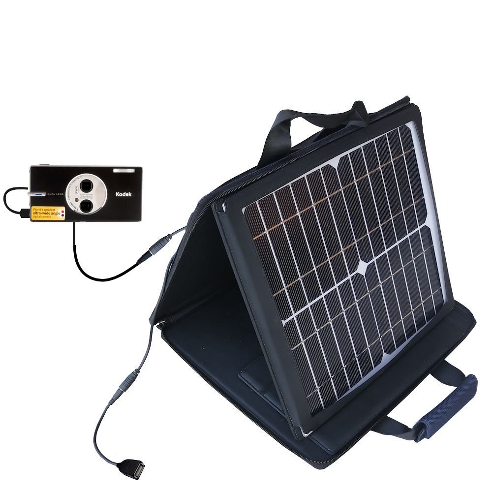 SunVolt Solar Charger compatible with the Kodak V705 and one other device - charge from sun at wall outlet-like speed