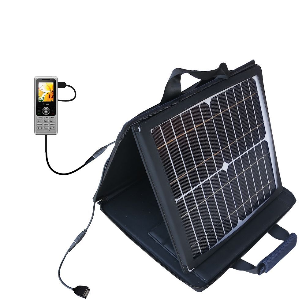 SunVolt Solar Charger compatible with the Kyocera  Melo S1300 and one other device - charge from sun at wall outlet-like speed