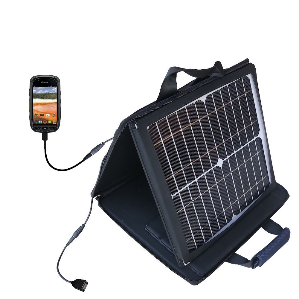 SunVolt Solar Charger compatible with the Kyocera Torque and one other device - charge from sun at wall outlet-like speed