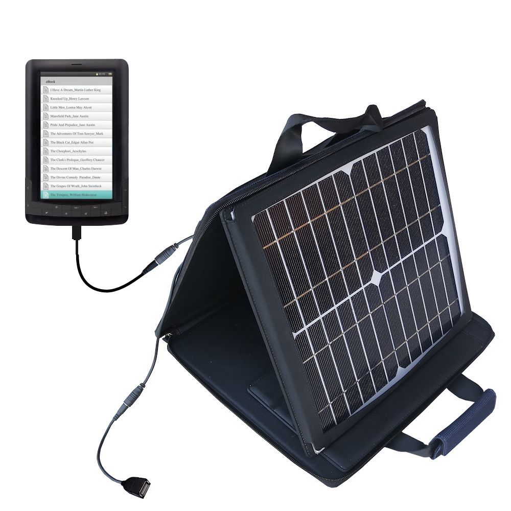SunVolt Solar Charger compatible with the Laser Ebook EB7C and one other device - charge from sun at wall outlet-like speed