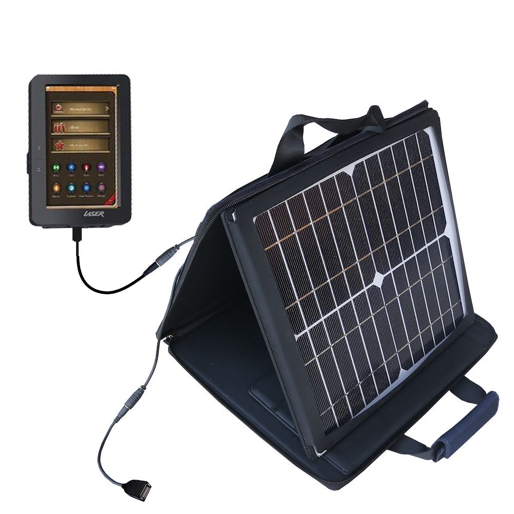 Gomadic SunVolt High Output Portable Solar Power Station designed for the Laser eBook Media 7 EB720 - Can charge multiple devices with outlet speeds
