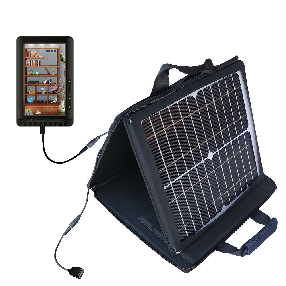SunVolt Solar Charger compatible with the Laser eBook Media 7 EB850 and one other device - charge from sun at wall outlet-like speed