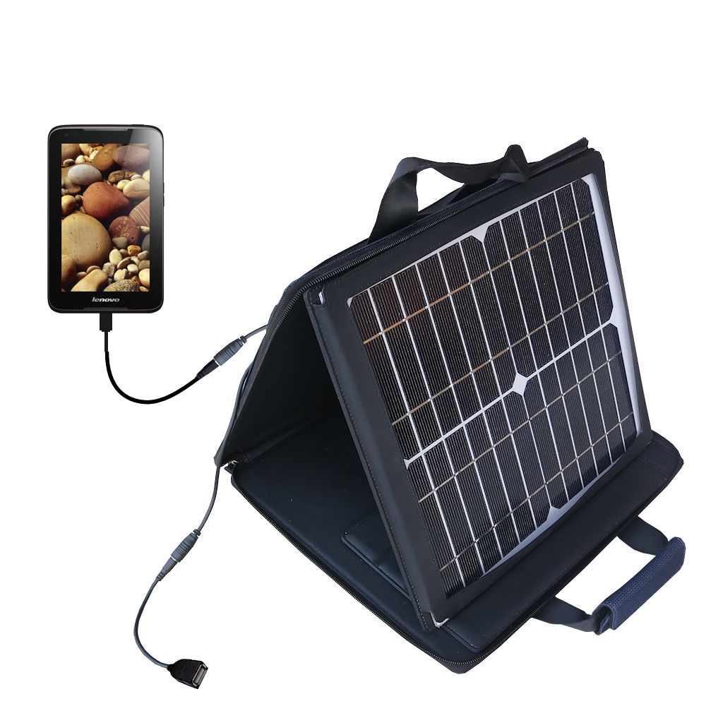 SunVolt Solar Charger compatible with the Lenovo A1000 / A3000 and one other device - charge from sun at wall outlet-like speed