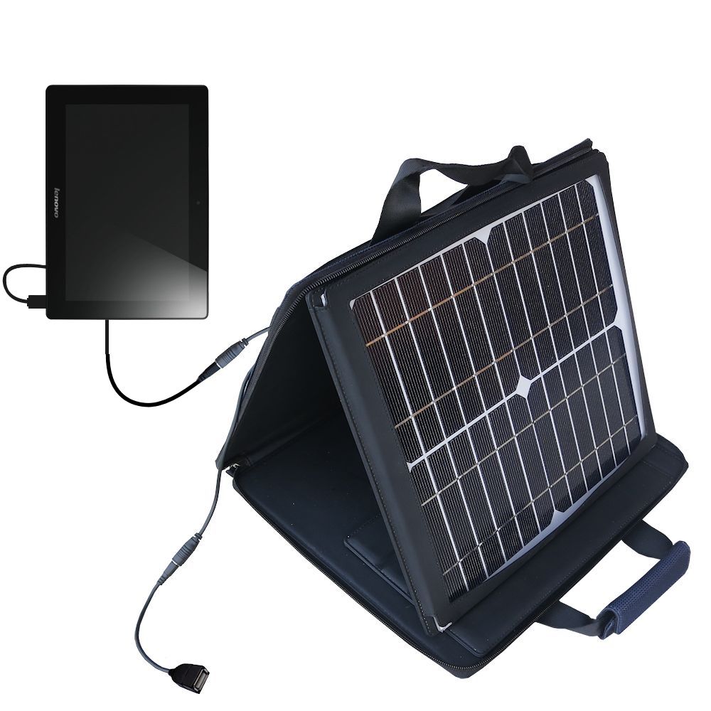 SunVolt Solar Charger compatible with the Lenovo IdeaTab S6000 and one other device - charge from sun at wall outlet-like speed