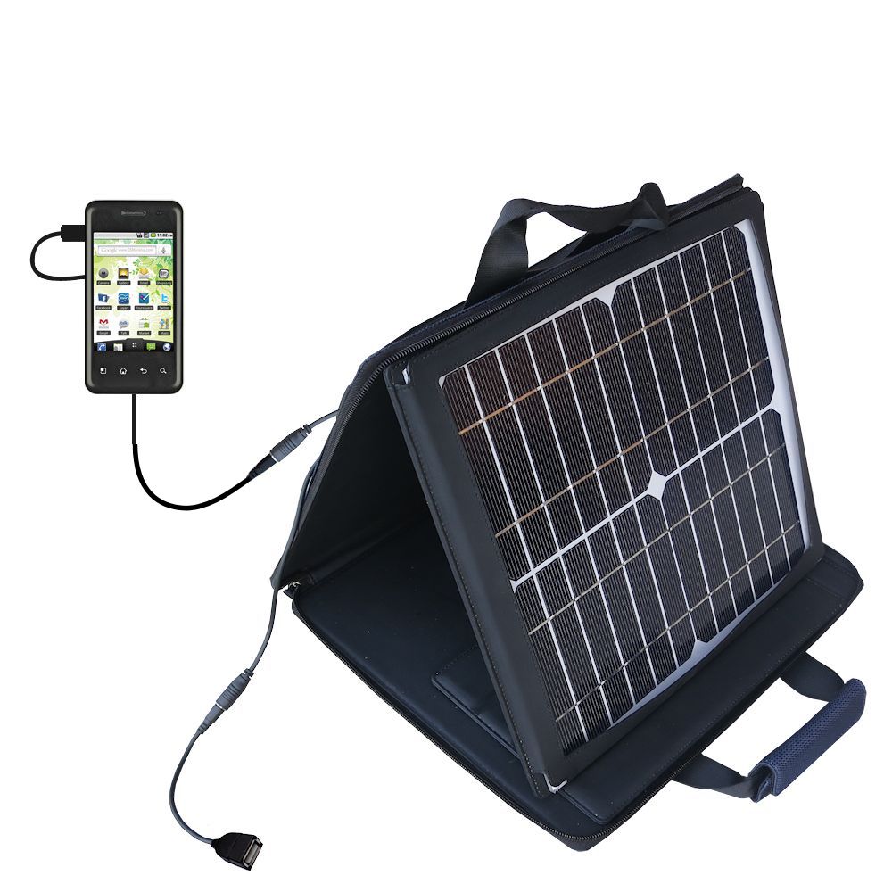 SunVolt Solar Charger compatible with the LG E720 and one other device - charge from sun at wall outlet-like speed