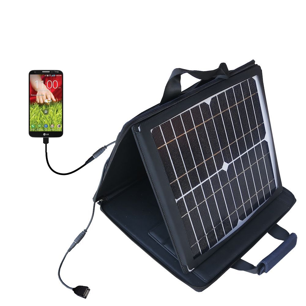 SunVolt Solar Charger compatible with the LG G2 and one other device - charge from sun at wall outlet-like speed