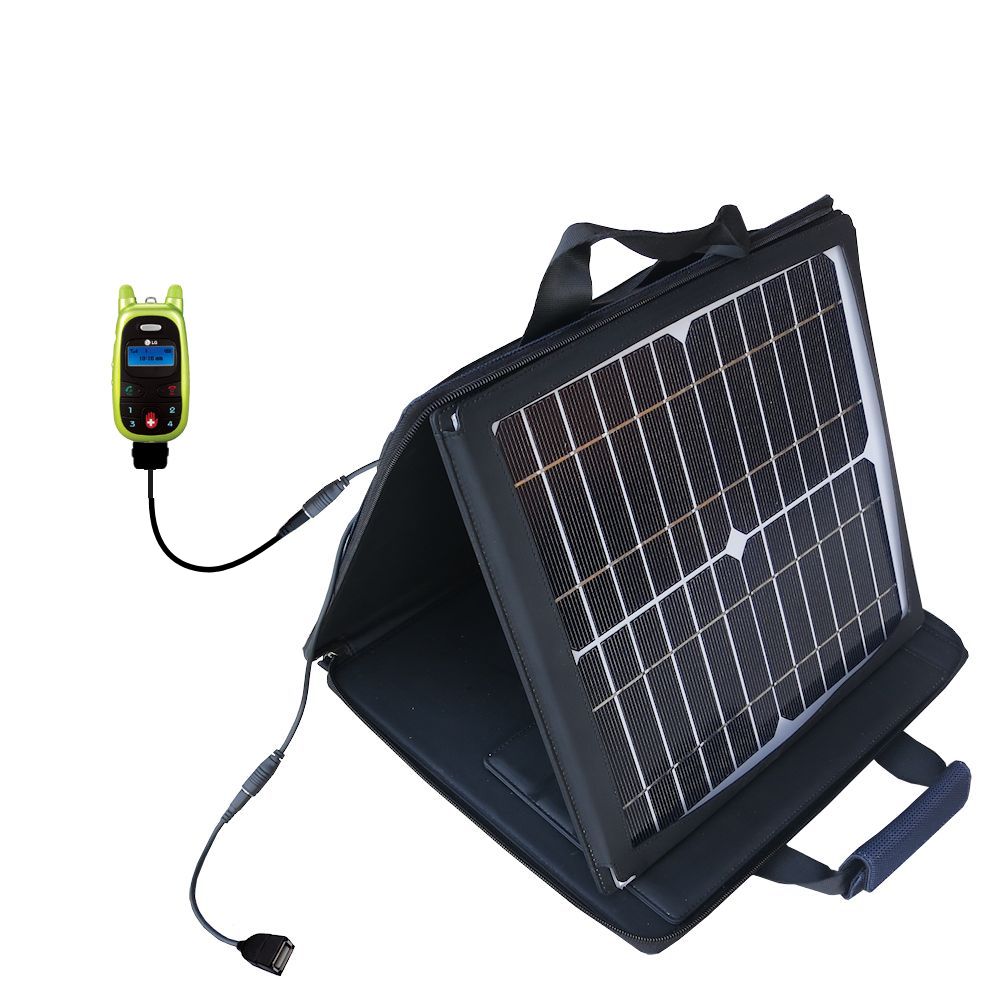 SunVolt Solar Charger compatible with the LG MIGO VX-1000 and one other device - charge from sun at wall outlet-like speed