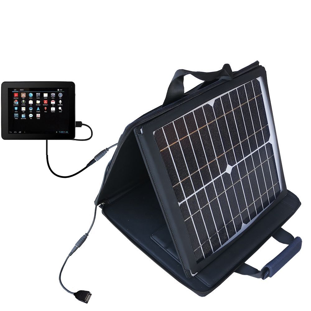 SunVolt Solar Charger compatible with the Mach Speed Stealth Pro 7 / 9.7 and one other device - charge from sun at wall outlet-like speed
