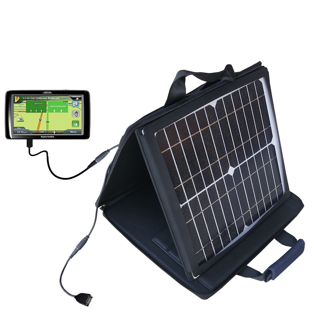 SunVolt Solar Charger compatible with the Magellan 5145T and one other device - charge from sun at wall outlet-like speed