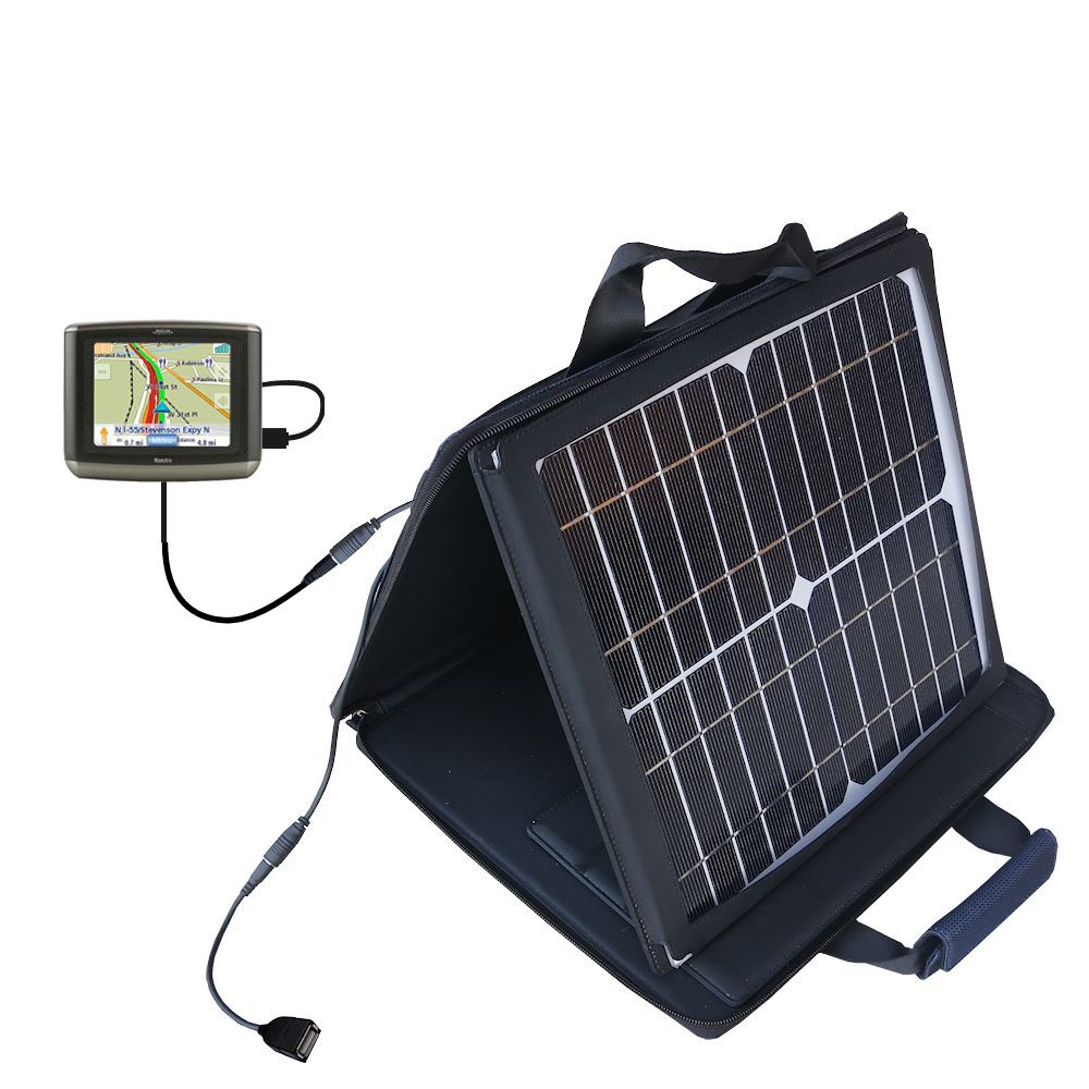 SunVolt Solar Charger compatible with the Magellan Maestro 3140 and one other device - charge from sun at wall outlet-like speed