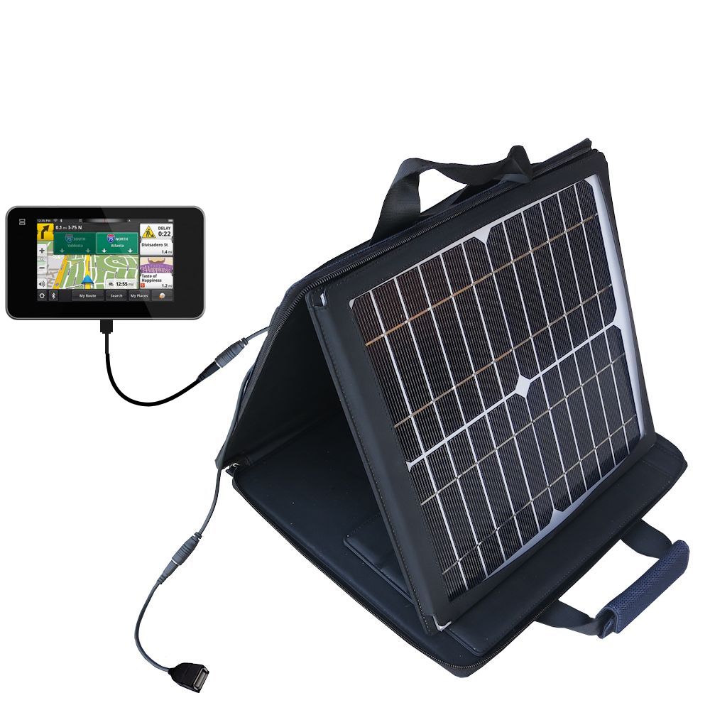 SunVolt Solar Charger compatible with the Magellan SmartGPS and one other device - charge from sun at wall outlet-like speed