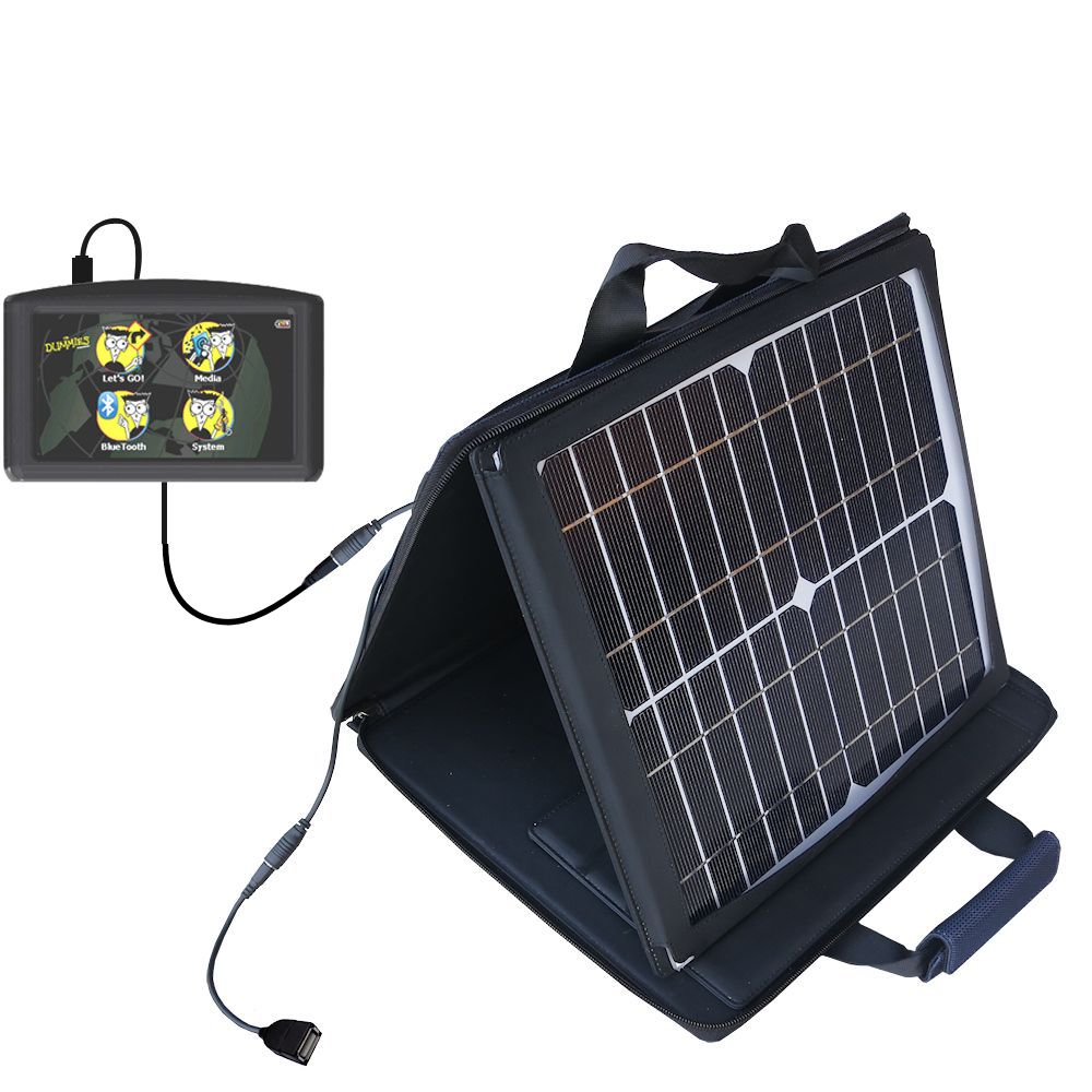 SunVolt Solar Charger compatible with the Maylong FD-430 GPS For Dummies and one other device - charge from sun at wall outlet-like speed