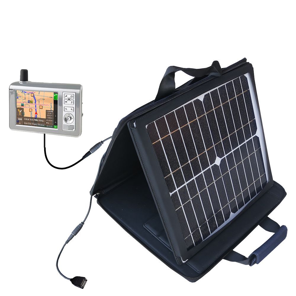 SunVolt Solar Charger compatible with the Medion MDPNA 150 and one other device - charge from sun at wall outlet-like speed