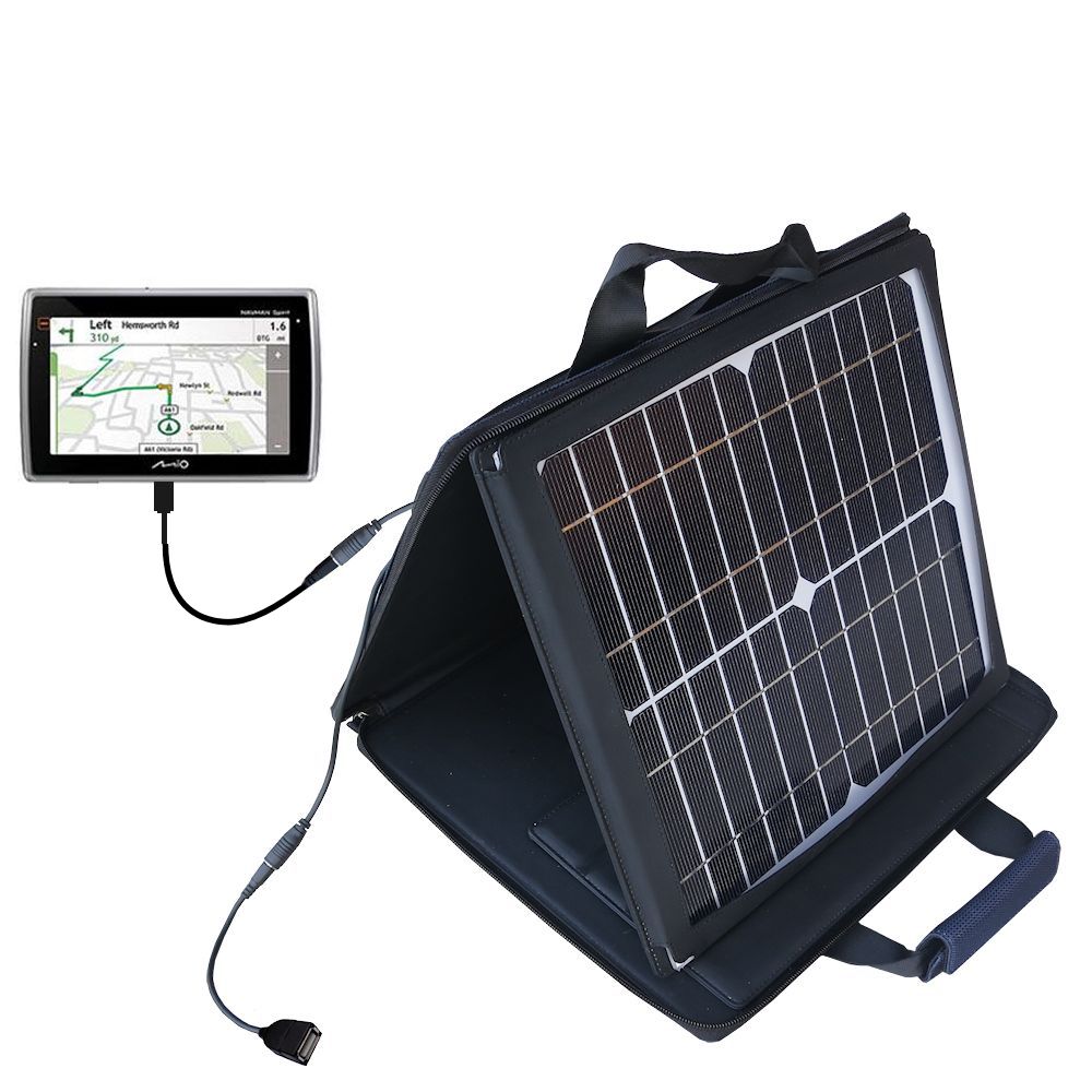 SunVolt Solar Charger compatible with the Mio C310 and one other device - charge from sun at wall outlet-like speed