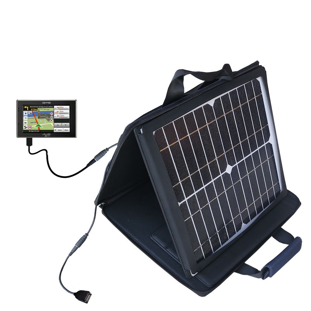 SunVolt Solar Charger compatible with the Mio C620 and one other device - charge from sun at wall outlet-like speed