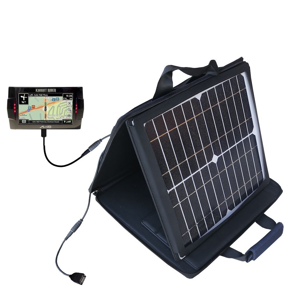 SunVolt Solar Charger compatible with the Mio Knight Rider and one other device - charge from sun at wall outlet-like speed