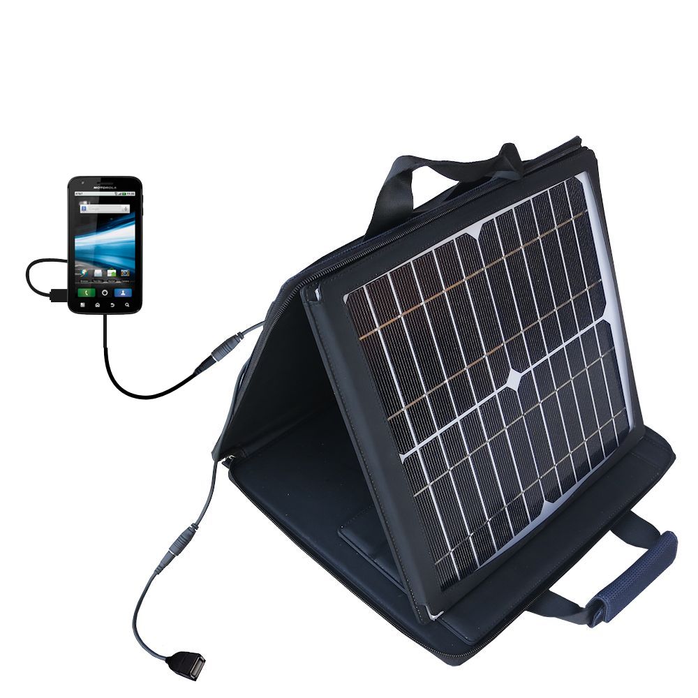SunVolt Solar Charger compatible with the Motorola ATRIX 4G and one other device - charge from sun at wall outlet-like speed