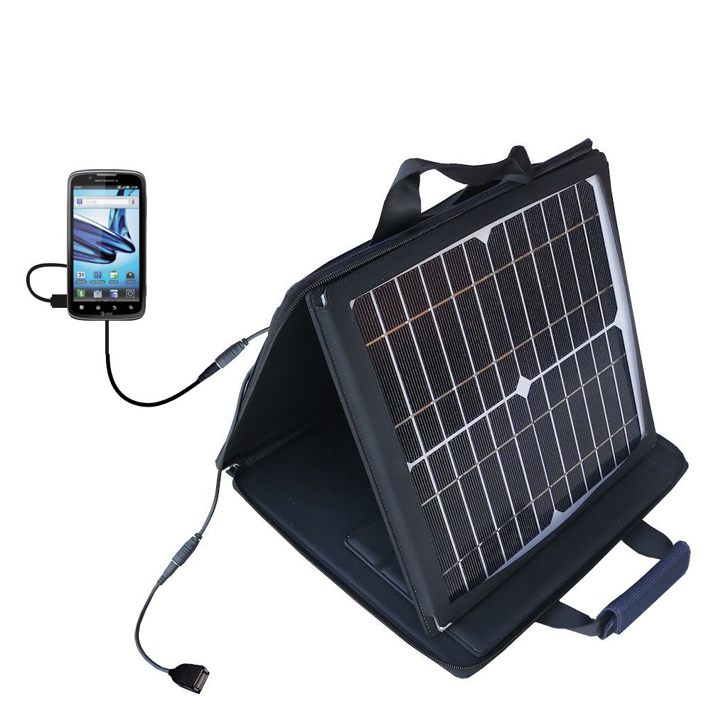 SunVolt Solar Charger compatible with the Motorola Atrix Refresh and one other device - charge from sun at wall outlet-like speed