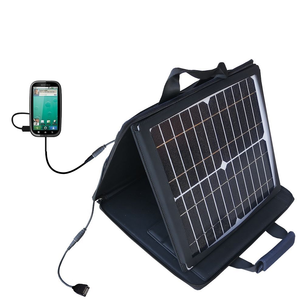 SunVolt Solar Charger compatible with the Motorola Bravo and one other device - charge from sun at wall outlet-like speed