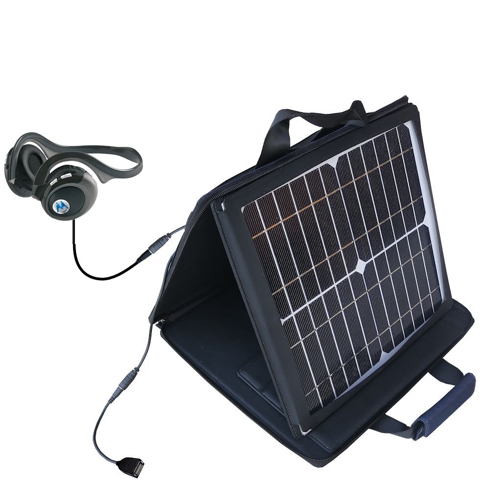 SunVolt Solar Charger compatible with the Motorola BT820 and one other device - charge from sun at wall outlet-like speed