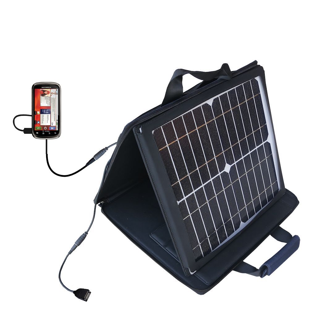 SunVolt Solar Charger compatible with the Motorola CLIQ 2 and one other device - charge from sun at wall outlet-like speed