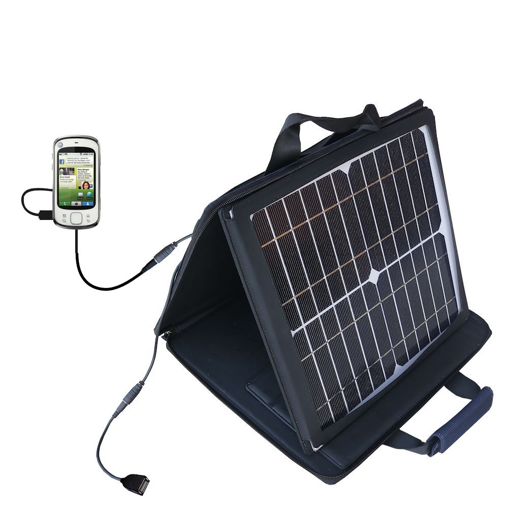 SunVolt Solar Charger compatible with the Motorola CLIQ XT and one other device - charge from sun at wall outlet-like speed