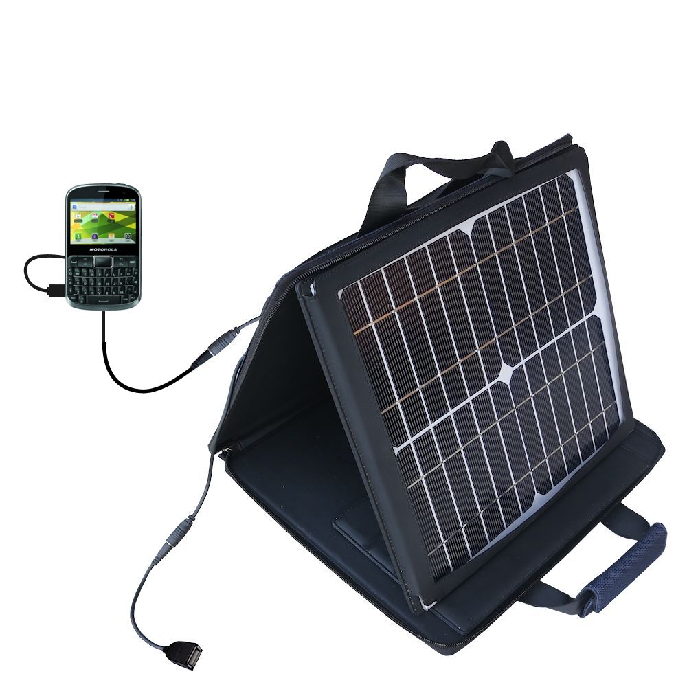 SunVolt Solar Charger compatible with the Motorola DEFY Pro and one other device - charge from sun at wall outlet-like speed