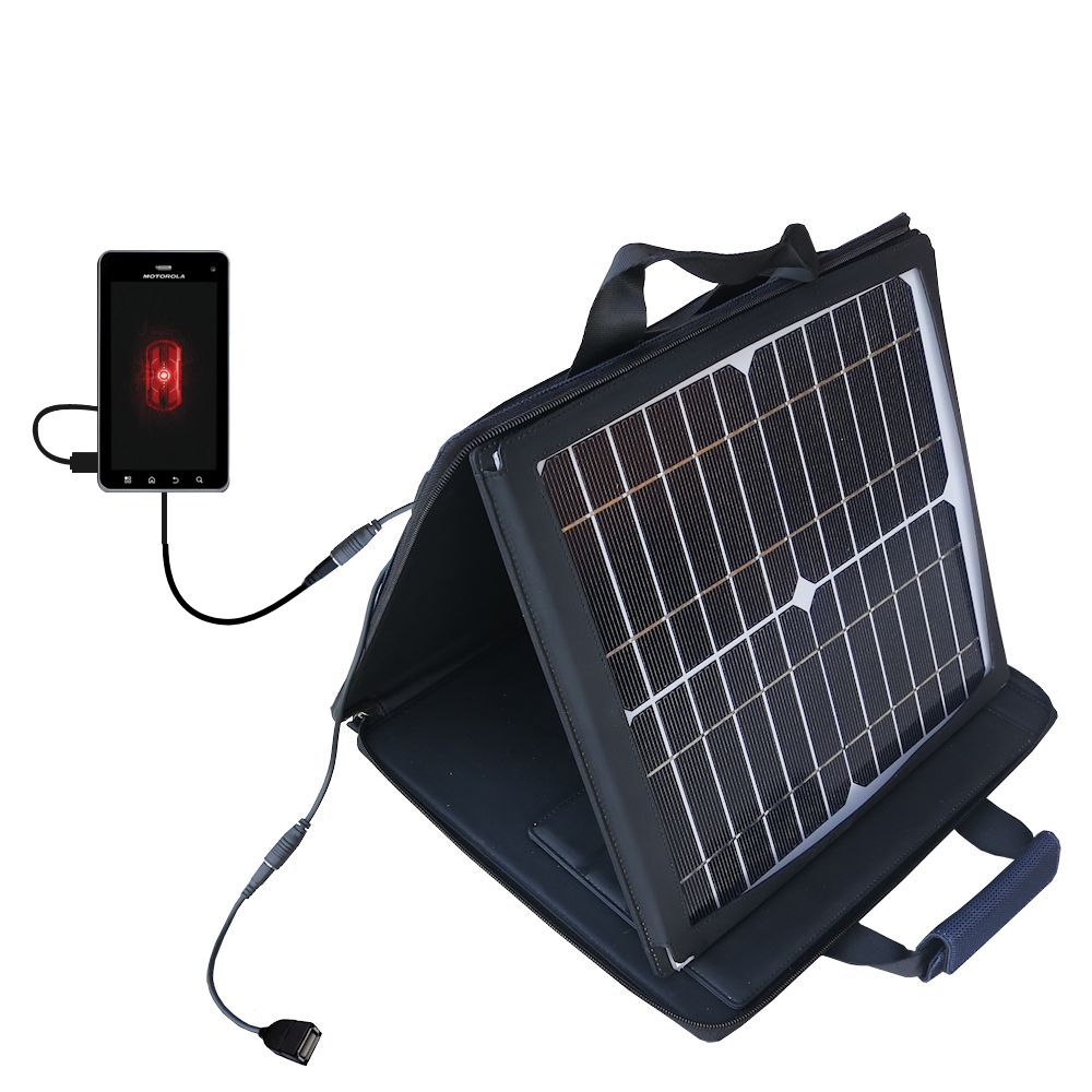 SunVolt Solar Charger compatible with the Motorola DROID 3 and one other device - charge from sun at wall outlet-like speed
