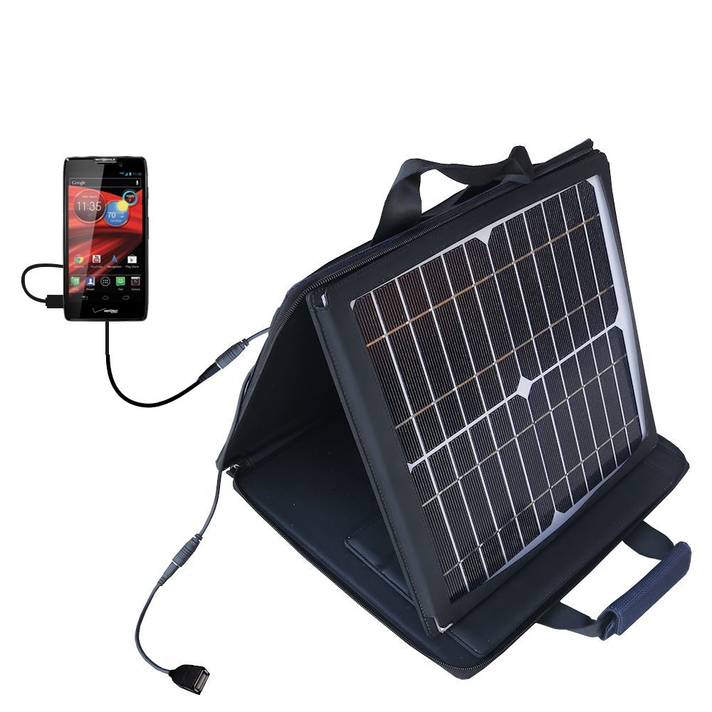 SunVolt Solar Charger compatible with the Motorola DROID RAZR HD and one other device - charge from sun at wall outlet-like speed