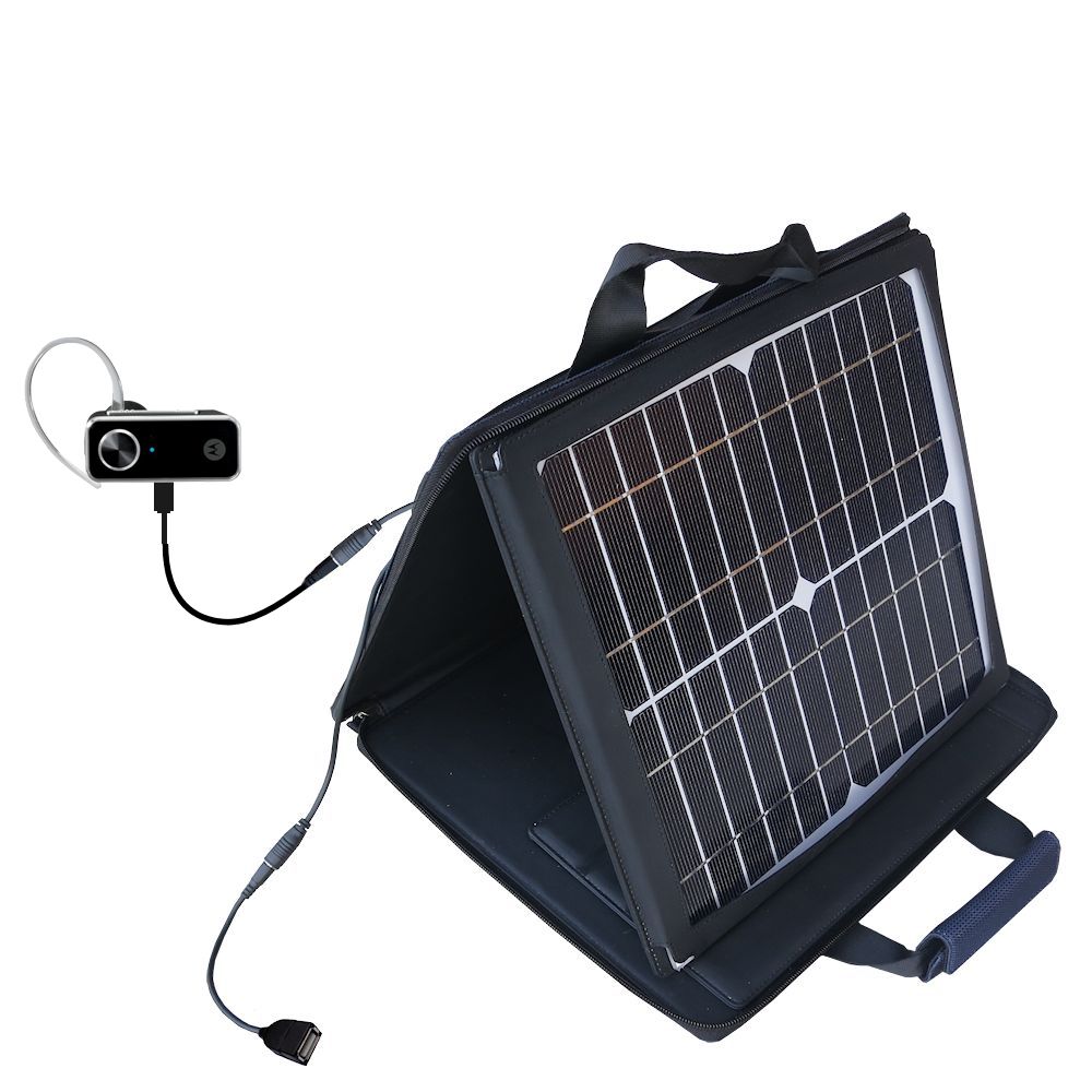 SunVolt Solar Charger compatible with the Motorola H690 and one other device - charge from sun at wall outlet-like speed