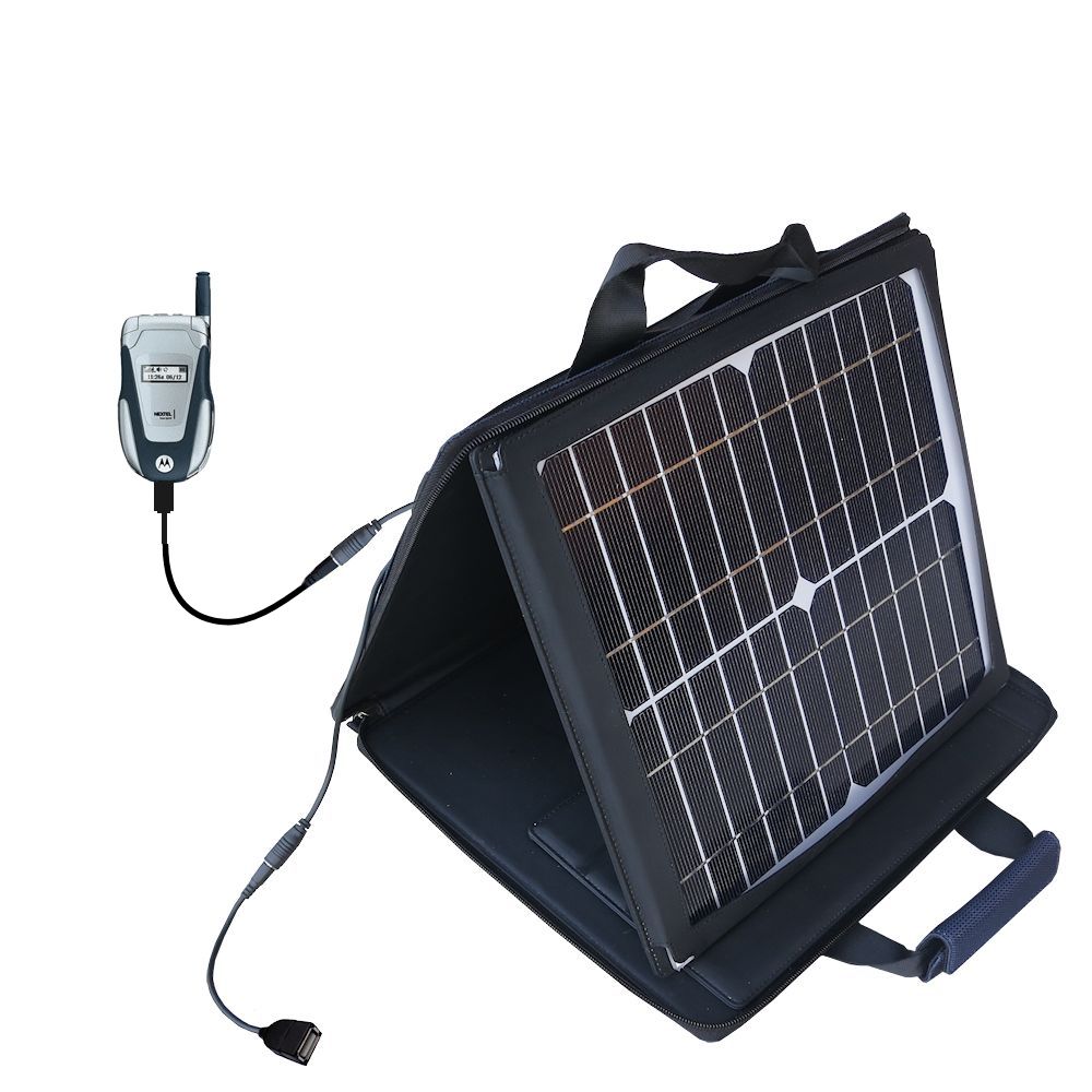 SunVolt Solar Charger compatible with the Motorola IC602 and one other device - charge from sun at wall outlet-like speed