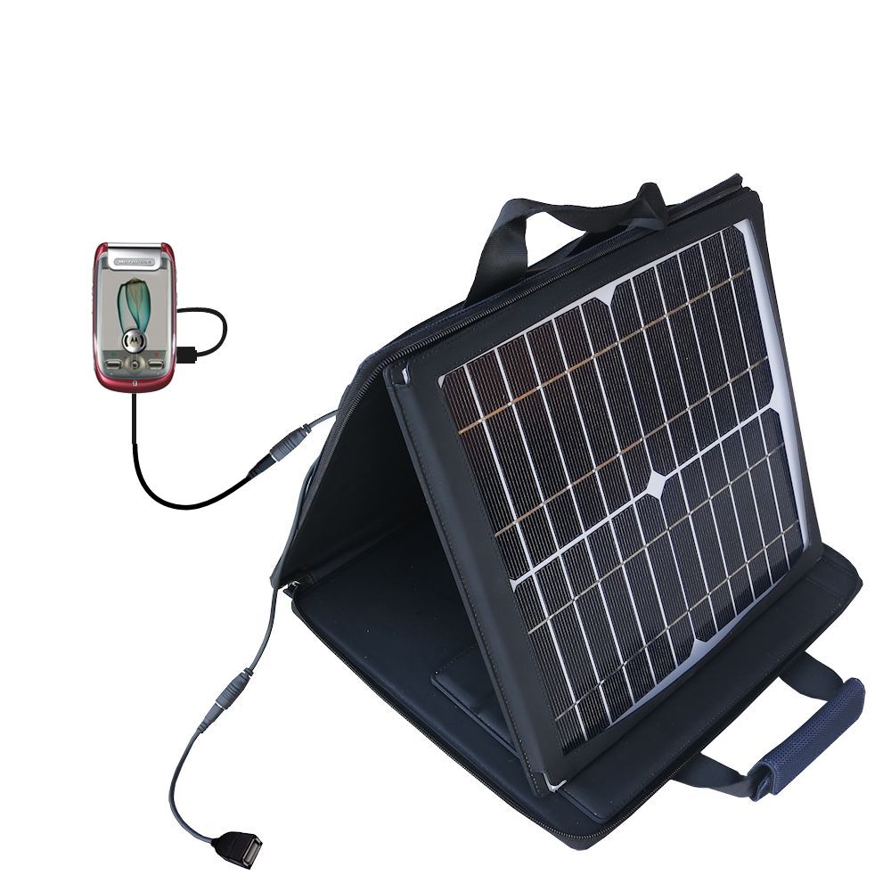 SunVolt Solar Charger compatible with the Motorola Ming and one other device - charge from sun at wall outlet-like speed