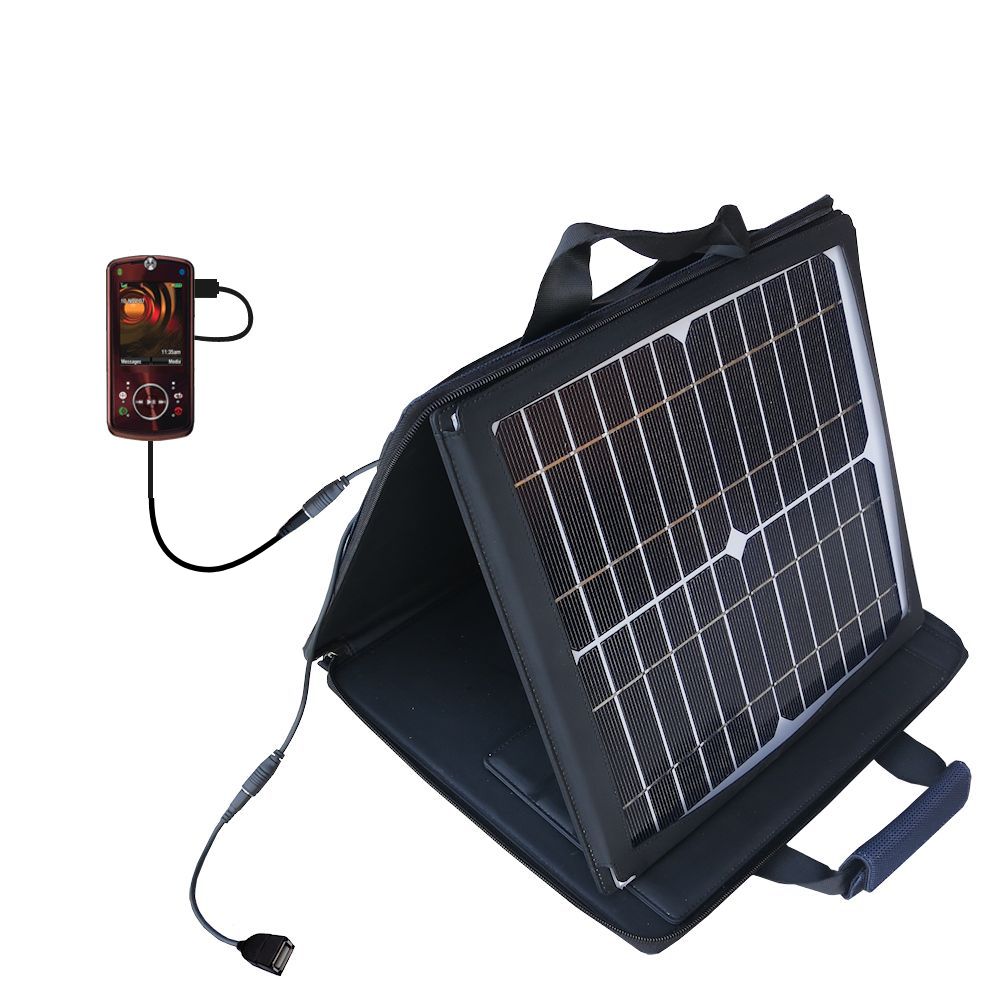SunVolt Solar Charger compatible with the Motorola MOTO Z9 and one other device - charge from sun at wall outlet-like speed