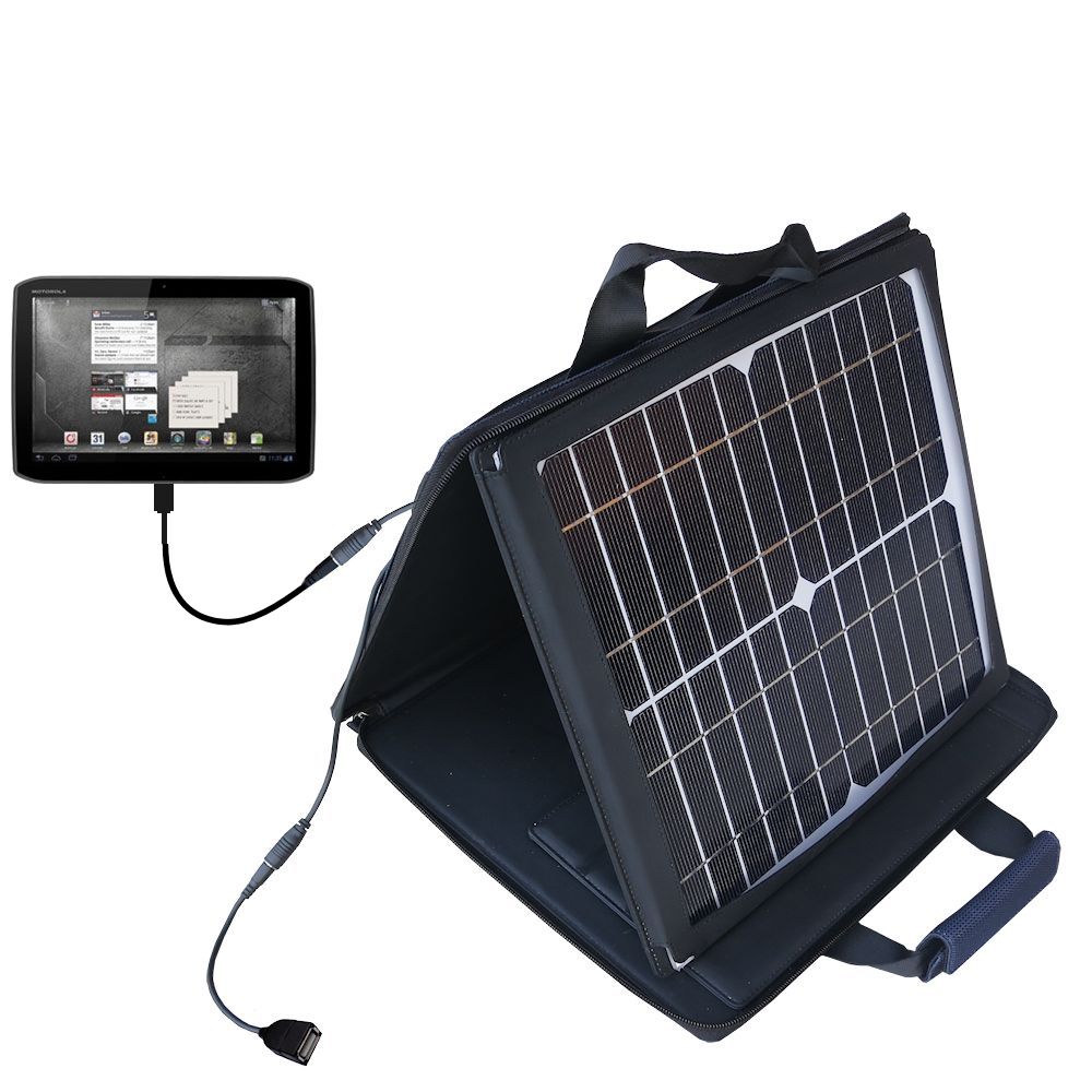 SunVolt Solar Charger compatible with the Motorola MZ609 and one other device - charge from sun at wall outlet-like speed