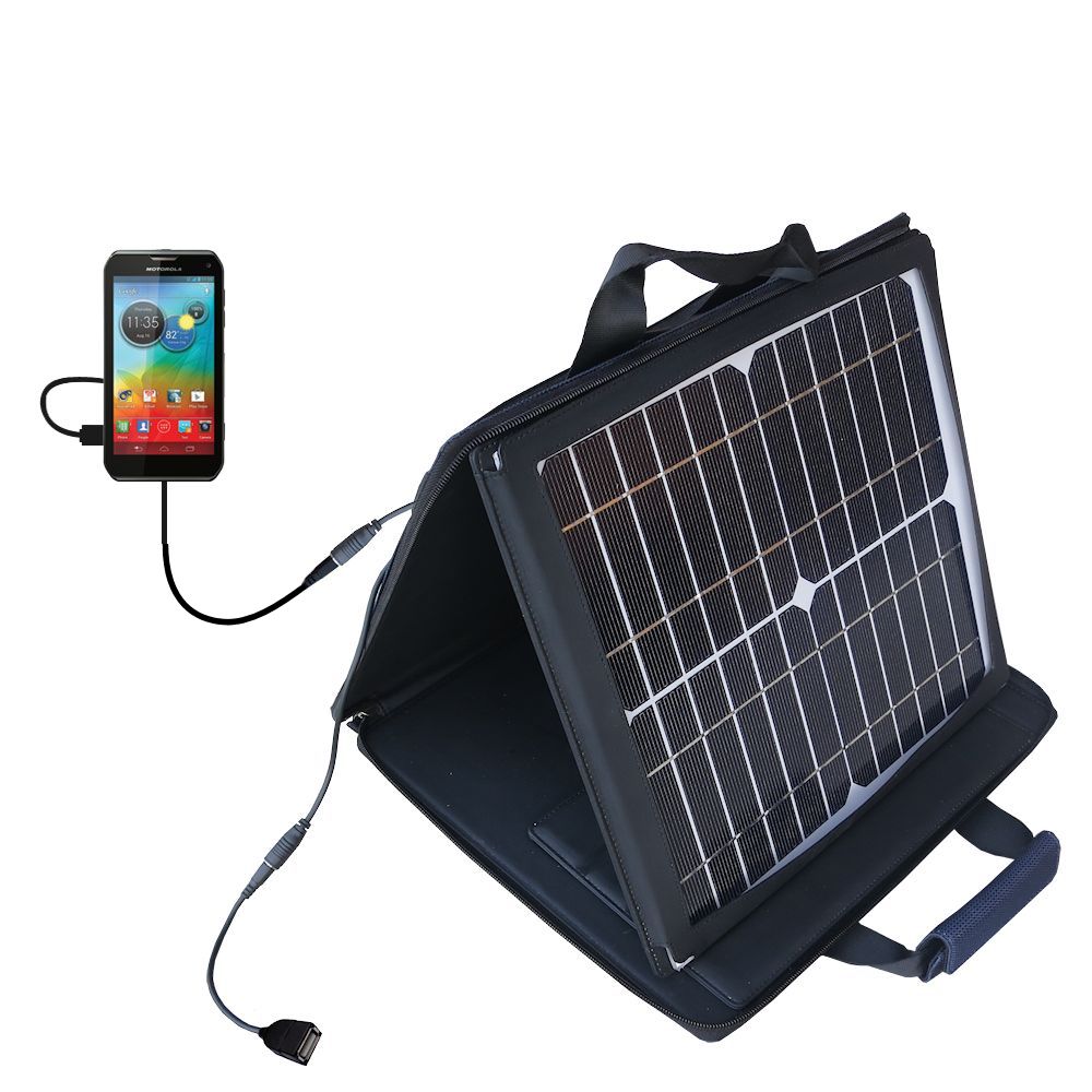 SunVolt Solar Charger compatible with the Motorola PHOTON Q and one other device - charge from sun at wall outlet-like speed