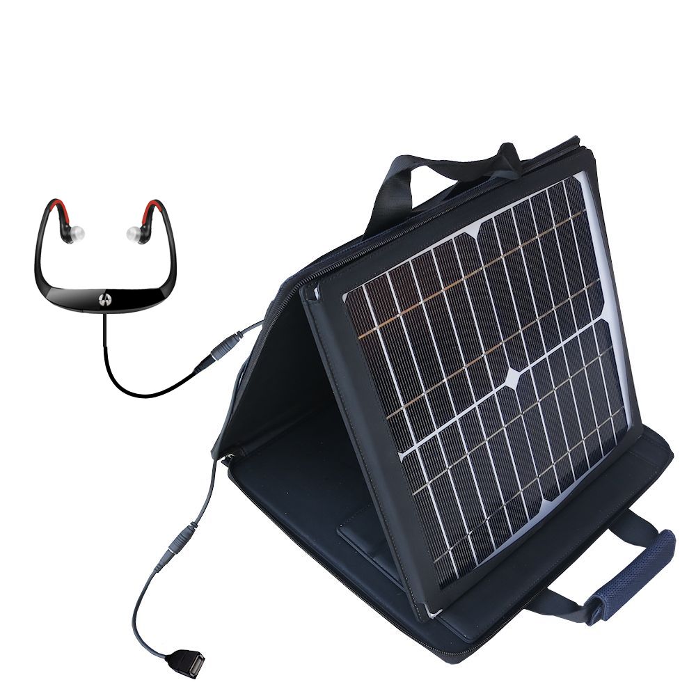 SunVolt Solar Charger compatible with the Motorola SD10-HD and one other device - charge from sun at wall outlet-like speed