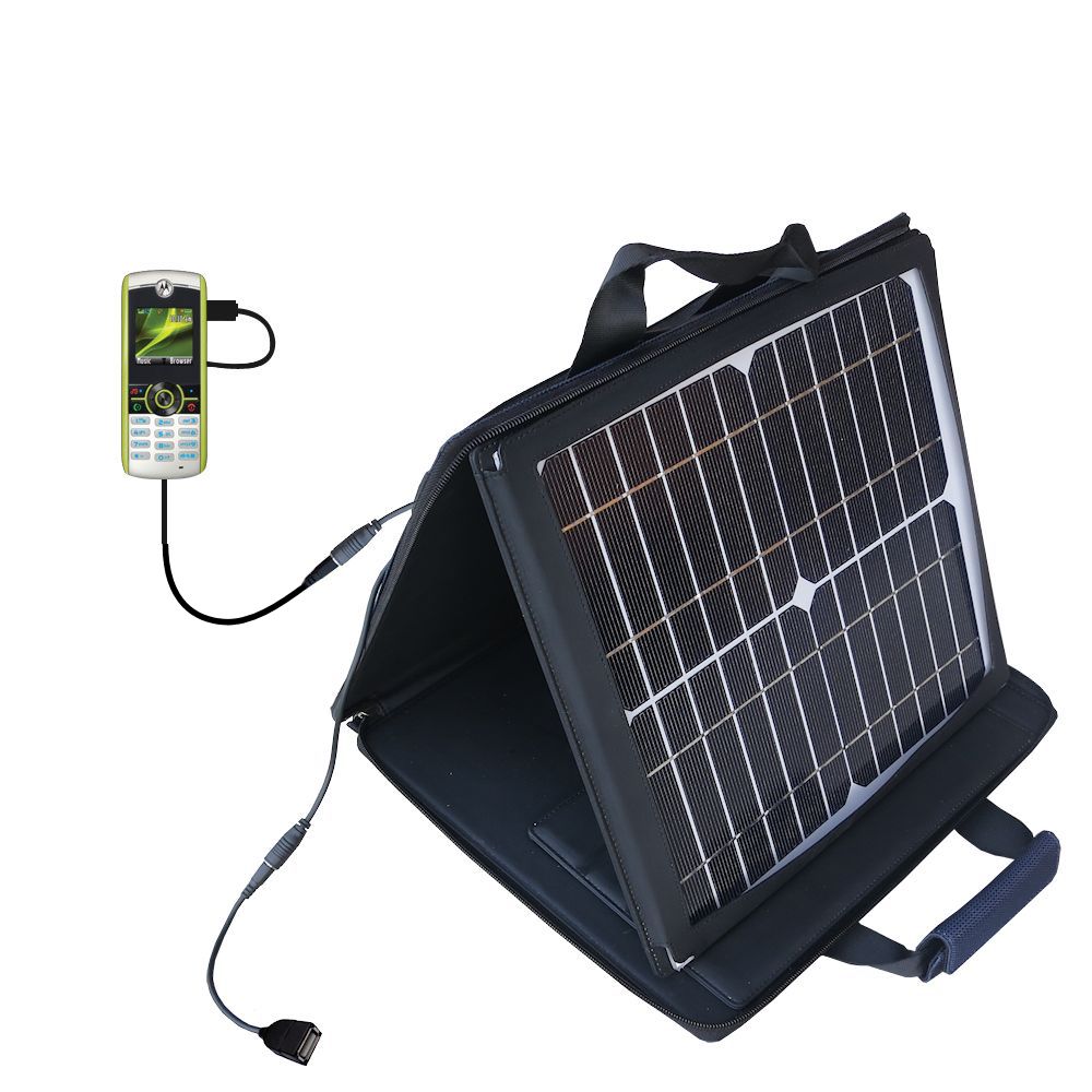 SunVolt Solar Charger compatible with the Motorola W233 Renew and one other device - charge from sun at wall outlet-like speed