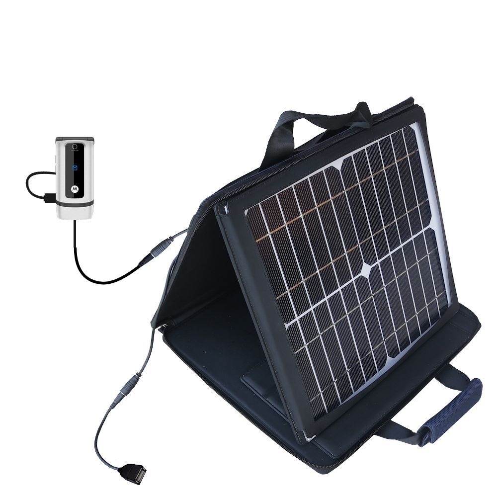 SunVolt Solar Charger compatible with the Motorola W375 and one other device - charge from sun at wall outlet-like speed