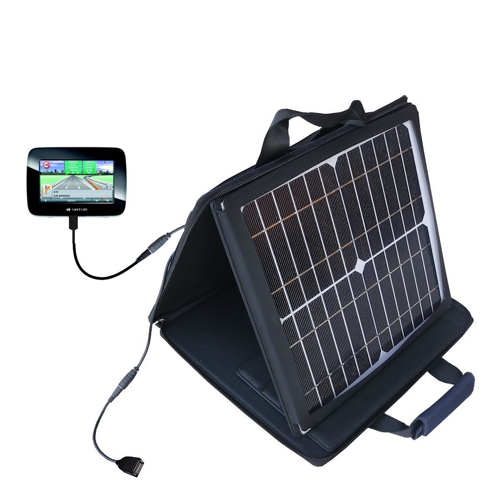 SunVolt Solar Charger compatible with the Navigon 5100 and one other device - charge from sun at wall outlet-like speed