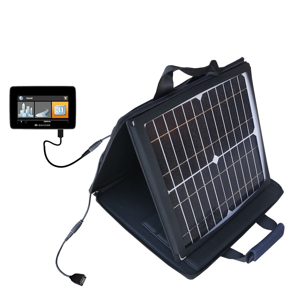 SunVolt Solar Charger compatible with the Navigon 7200T and one other device - charge from sun at wall outlet-like speed