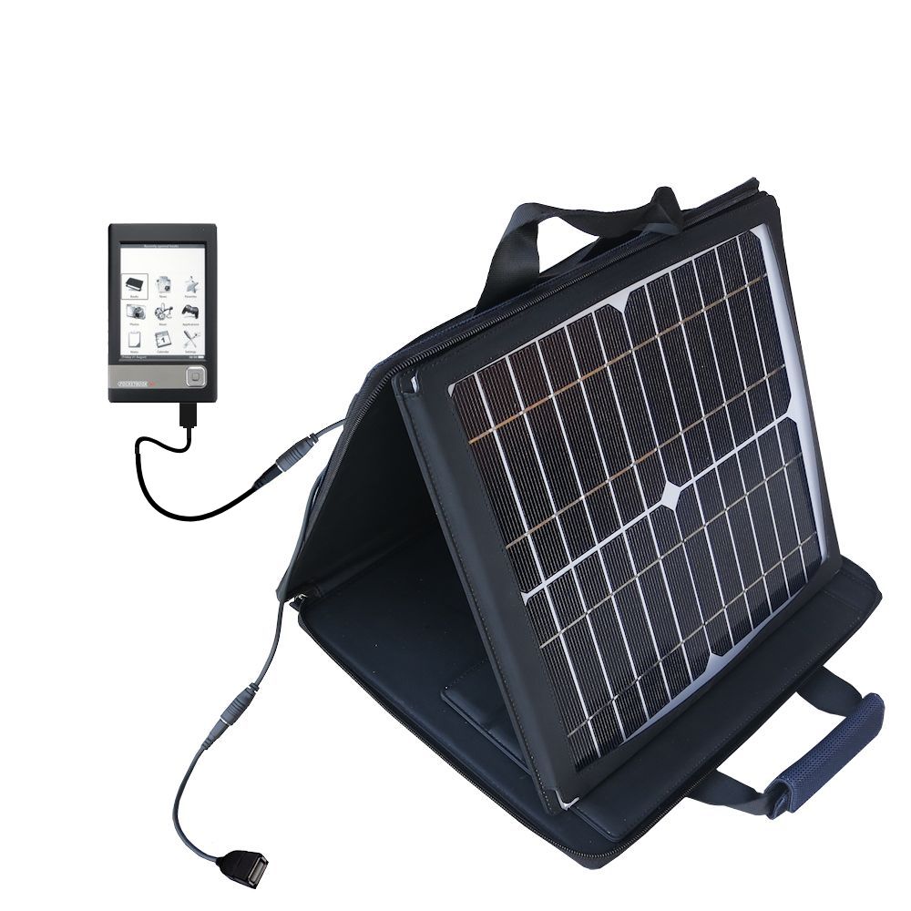 SunVolt Solar Charger compatible with the Netronix Pocketbook 301 Plus and one other device - charge from sun at wall outlet-like speed